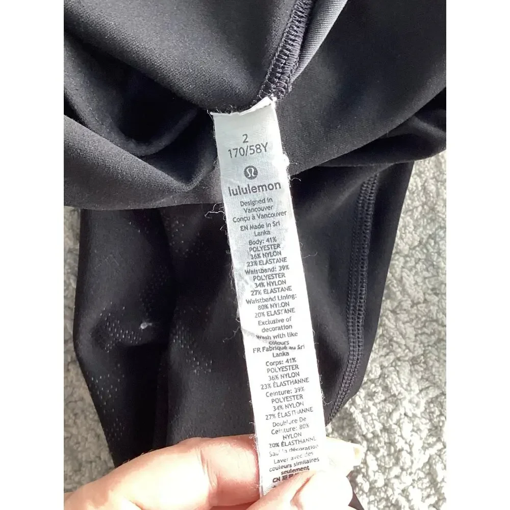 Lululemon‎ Womens Mapped Out High Rise Tight Camo Athletic Yoga Black Size 2